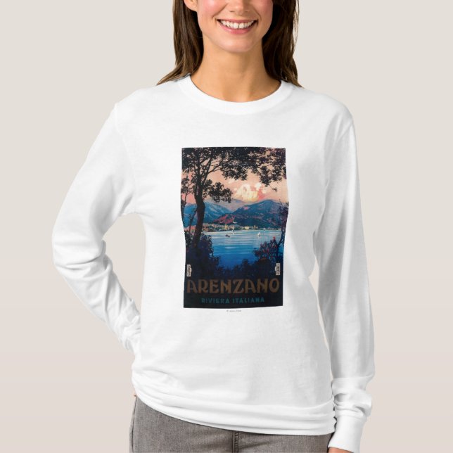 Italian Riviera Travel Poster T-Shirt (Front)