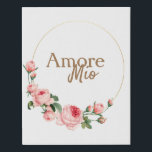 Italian romantic word Amore Mio Faux Canvas Print<br><div class="desc">Italian romantic word Amore Mio canvas art.⭐ This Product is 100% Customizable. Graphics and / or text can be added, deleted, moved, resized, changed around, rotated, etc... 99% of my designs in my store are done in layers. This makes it easy for you to resize and move the graphics and...</div>