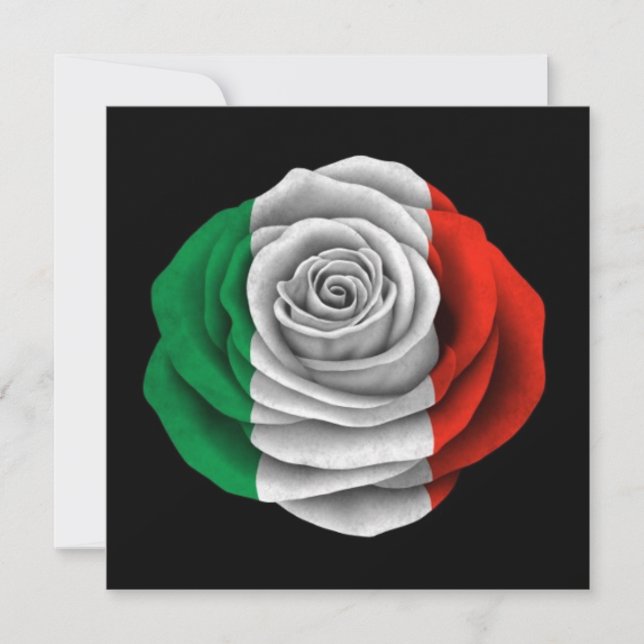 Italian Rose Flag on Black (Front)