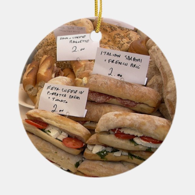 Italian Salami Ceramic Tree Decoration (Front)