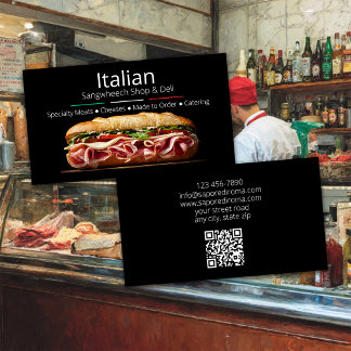 Italian Sangwheech Shop and Deli Business Card