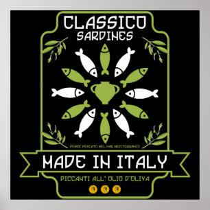 Italian Sardine Art Print Kitchen Gift