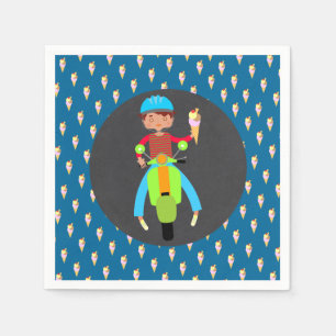Italian scooter boy Birthday Party Napkin