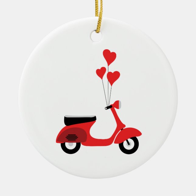 Italian Scooter Ceramic Tree Decoration (Front)