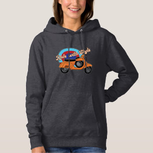 Italian Scooter Hoodie Vintage Style Ride