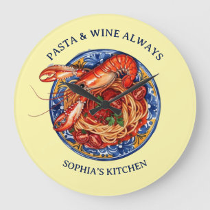Italian Seafood Lobster Pasta Large Clock
