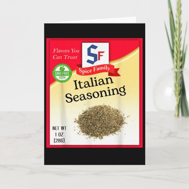 Italian Seasoning Spice Group Costume Family Match Card (Front)