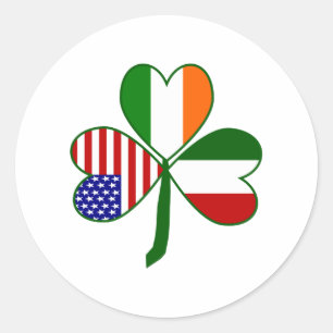 Italian Shamrock Classic Round Sticker