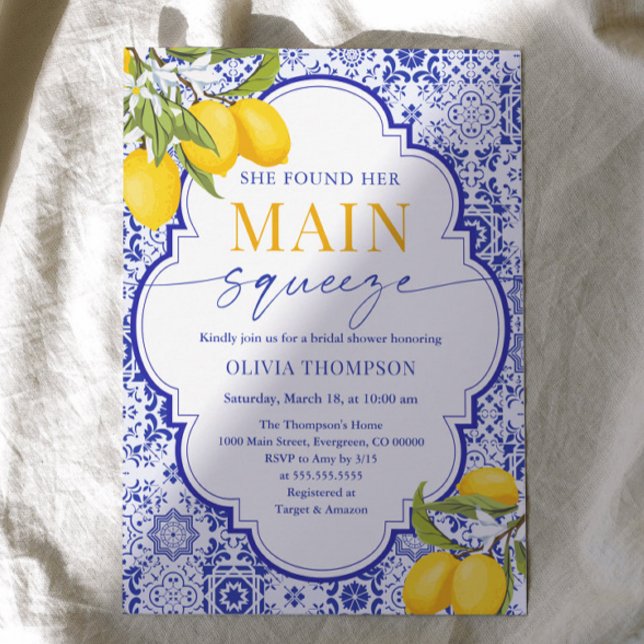 Italian She Found Her Main Squeeze Bridal Shower Invitation (Creator Uploaded)