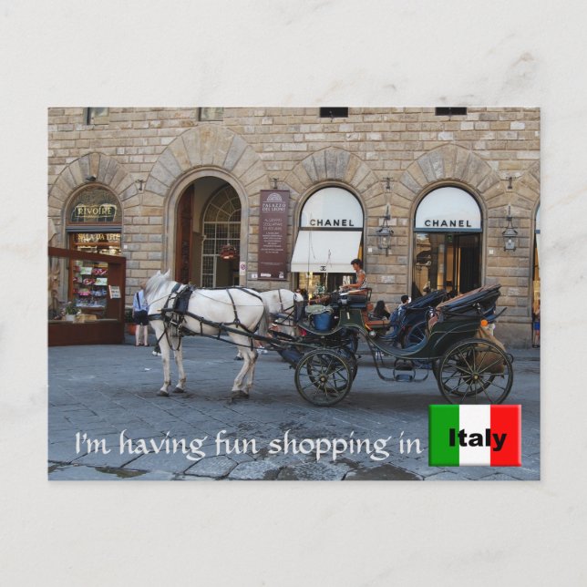 Italian Shopping Fashionable Florence Italy Postcard (Front)