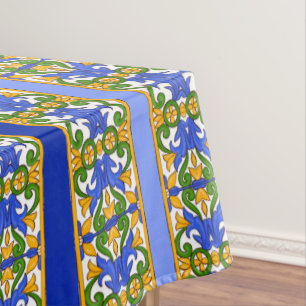 Italian,Sicilian art,majolica pattern     Tablecloth