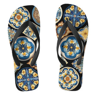 Italian Sicilian Ceramic Pattern Jandals