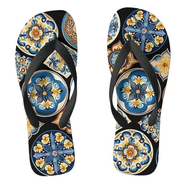 Italian Sicilian Ceramic Pattern Jandals (Footbed)