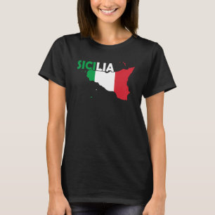 Italian Sicily Map Sicilia Sicilian T-Shirt