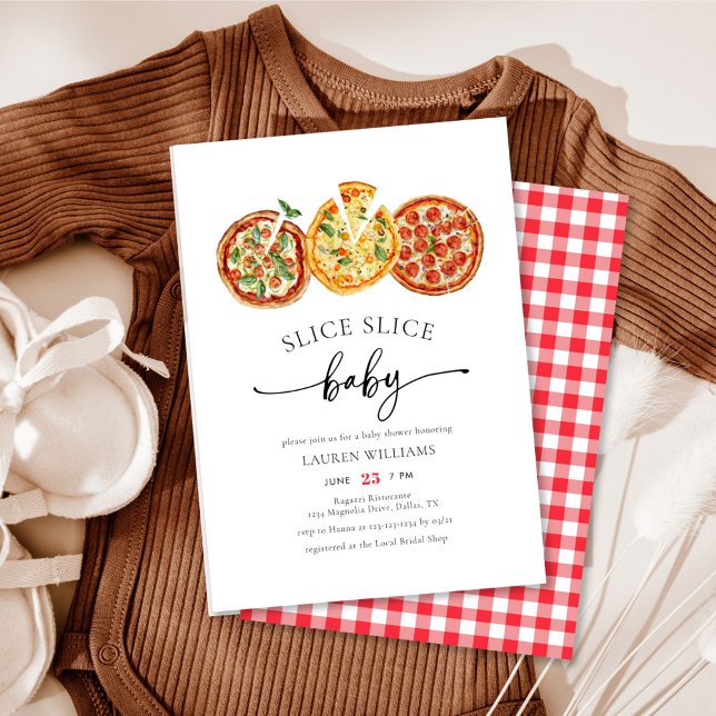Italian Slice Slice Baby Pizza Baby Shower Invitation (Creator Uploaded)