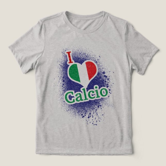 Italian Soccer Calcio Football T-Shirt Tri-Blend Shirt (Design Front)