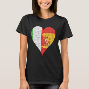 Italian Spanish Flag Heart T-Shirt