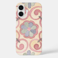 Italian Spanish Majolica Pink Floral Watercolor