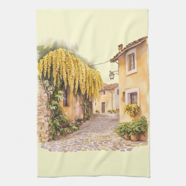 Italian Spring Clipart Tea Towel (Vertical)