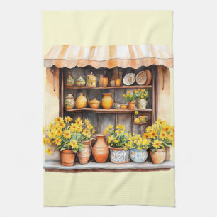 Italian Spring Clipart Tea Towel