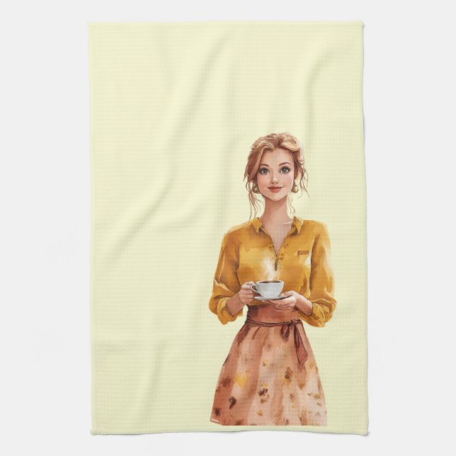 Italian Spring Clipart Tea Towel (Vertical)