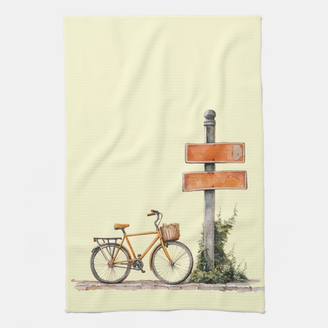 Italian Spring Clipart Tea Towel (Vertical)