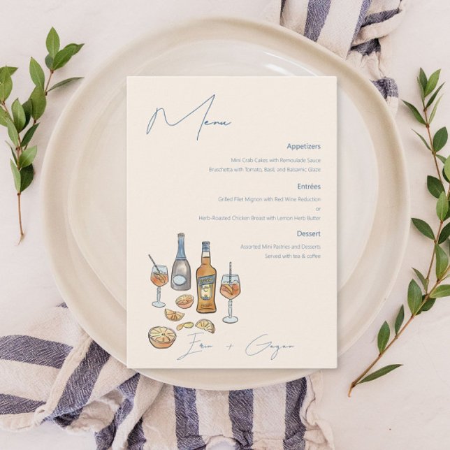 Italian Spritz Wedding Menu  (Creator Uploaded)