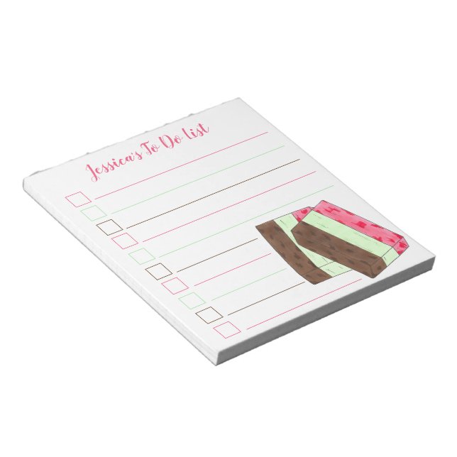 Italian Spumoni Ice Cream Personalised To Do List Notepad (Angled)