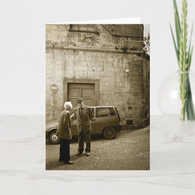 Italian street scene in sepia greeting card (Front)