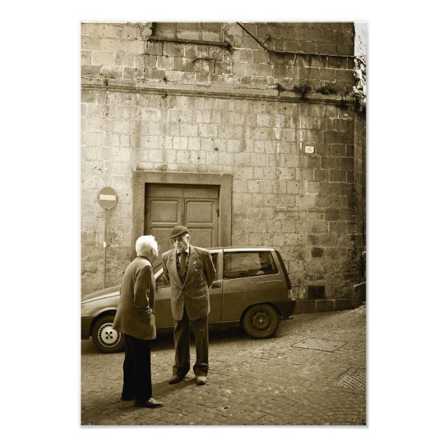 Italian street scene in sepia photo print (Front)