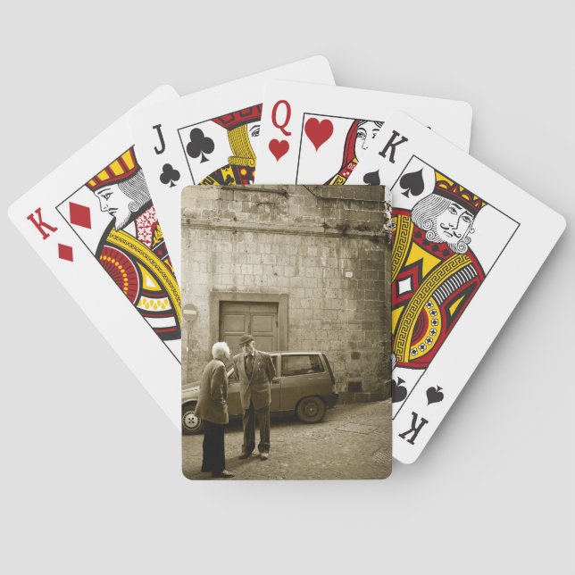 Italian street scene in sepia playing cards (Back)