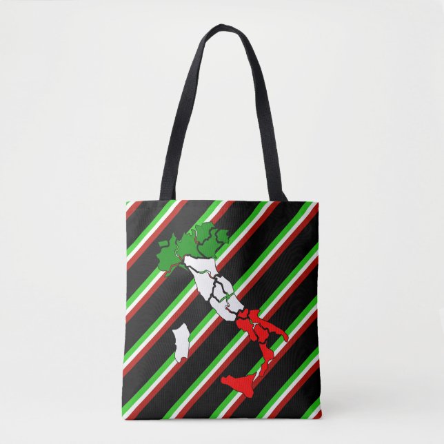 Italian stripes flag tote bag (Front)