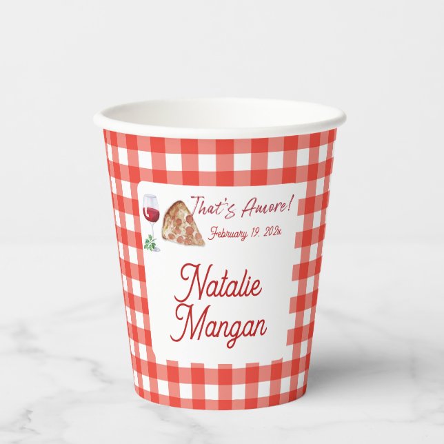 Italian Style Amore 2 Bridal Shower Paper Cups (Front)