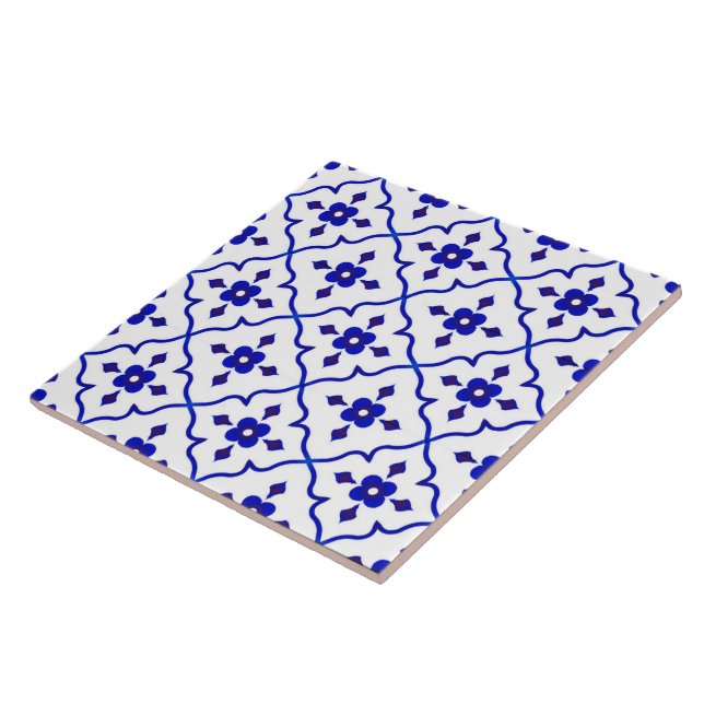Italian Style Blue Ceramic Tile. Tile (Side)