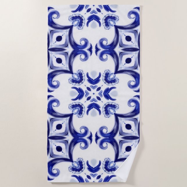 Italian style,majolica,tiles, beach towel (Front)