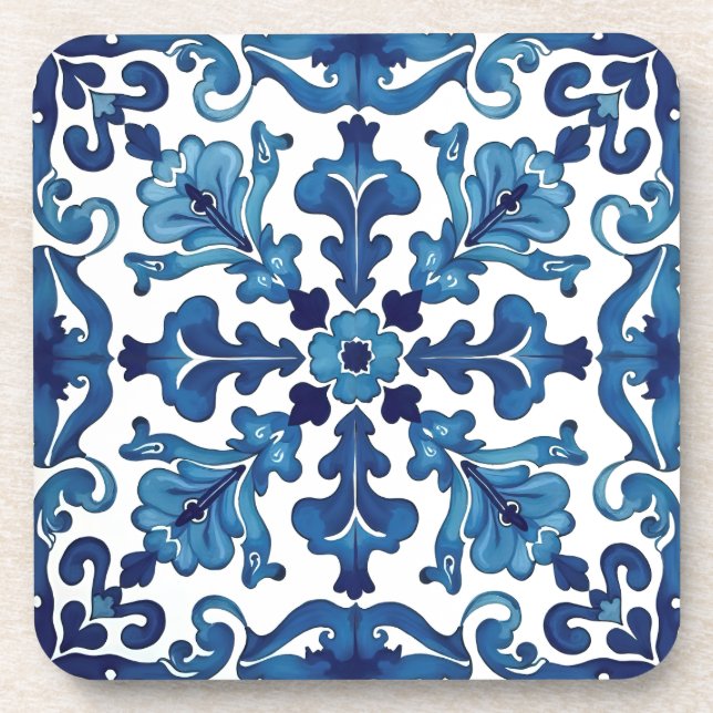 Italian style,Mediterranean,mosaic,blue, Coaster (Front)