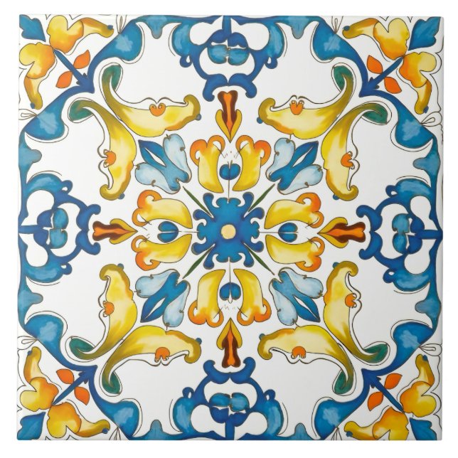 Italian style,Mediterranean,mosaic,blue, Tile (Front)