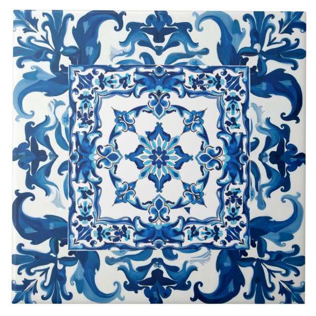 Italian style,Mediterranean,mosaic,blue, Tile (Front)