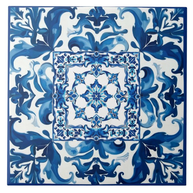 Italian style,Mediterranean,mosaic,blue, Tile (Front)