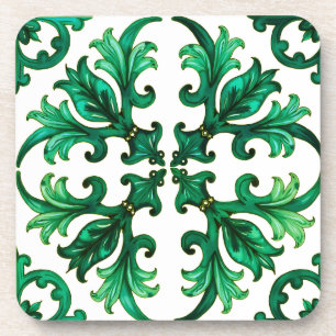 Italian style,mosaic,green coaster