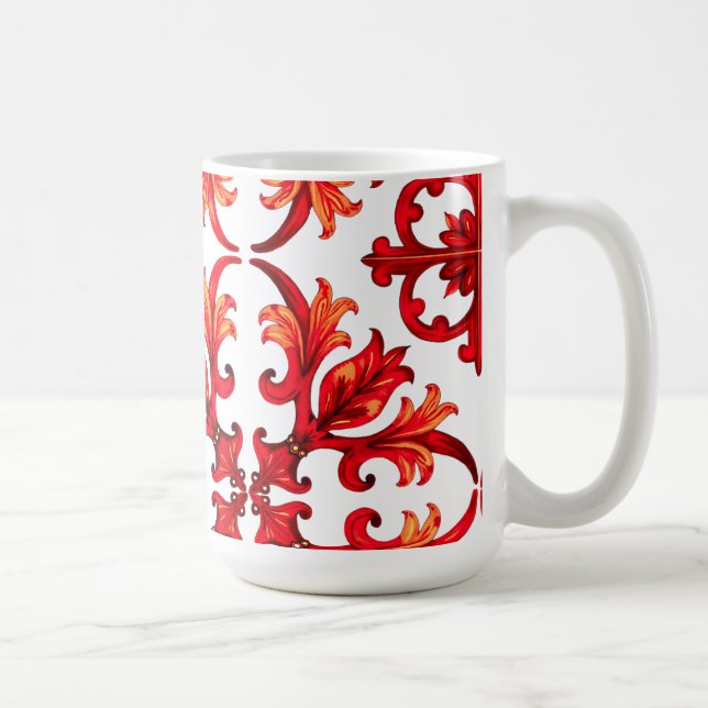 Italian style,mosaic,red coffee mug (Right)