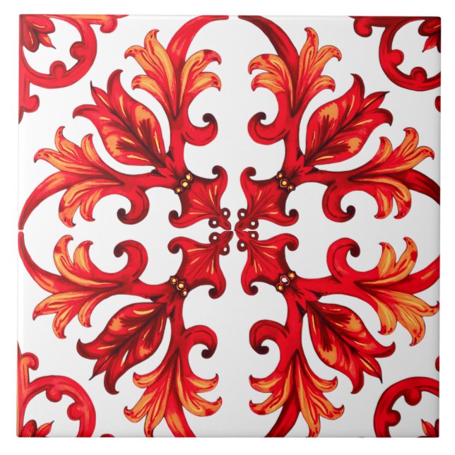 Italian style,mosaic,red tile (Front)