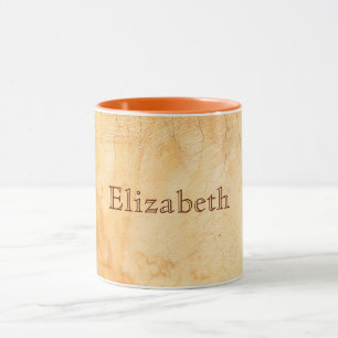 Italian style terracotta brick wall monogram mug