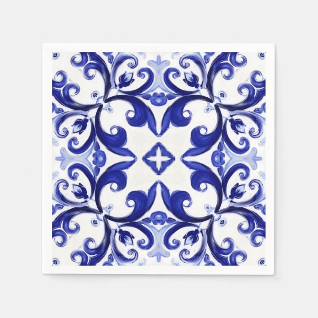 Italian style,tiles,majolica All-Over Print Napkin (Front)