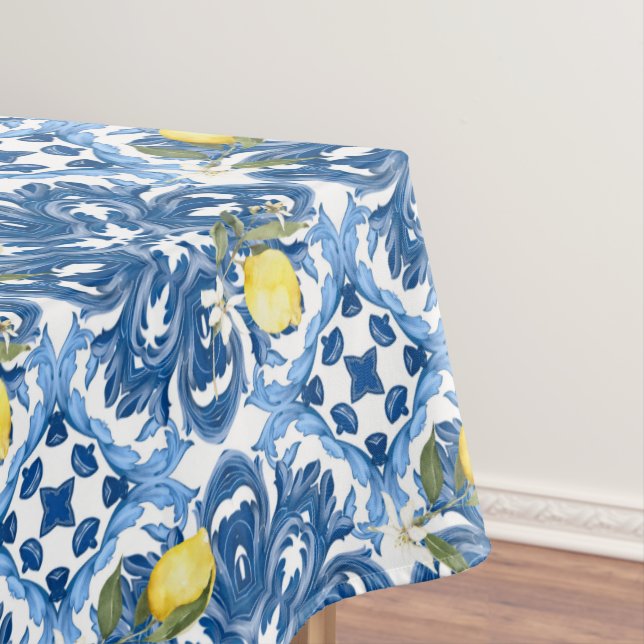 Italian style,tiles,majolica,lemon ,All-Over Print Tablecloth (In Situ)