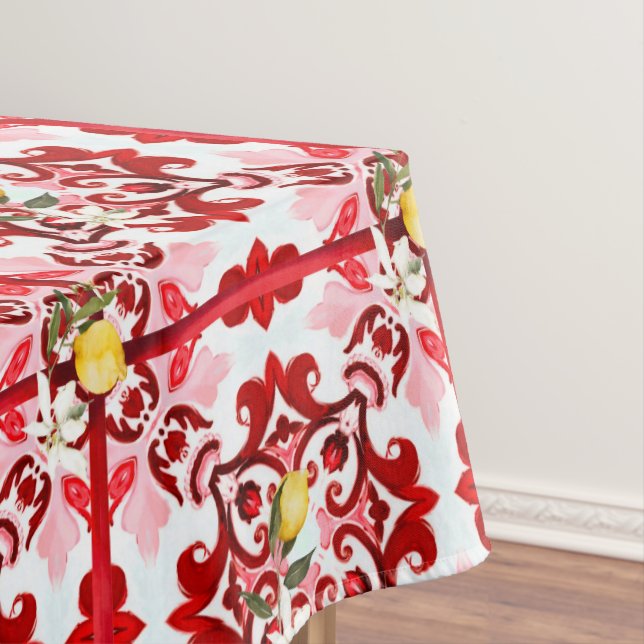 Italian style,tiles,majolica,lemon ,All-Over Print Tablecloth (In Situ)