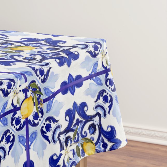 Italian style,tiles,majolica,lemon ,All-Over Print Tablecloth (In Situ)