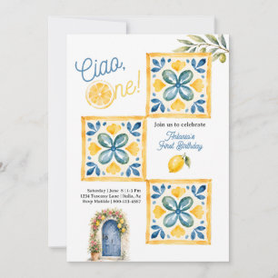 Italian Summer 1st Birthday Lemon Ciao One Amalfi Invitation