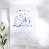 Italian Summer Blue Boy Baby Shower Thank You