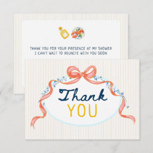 Italian summer bridal shower thank you card